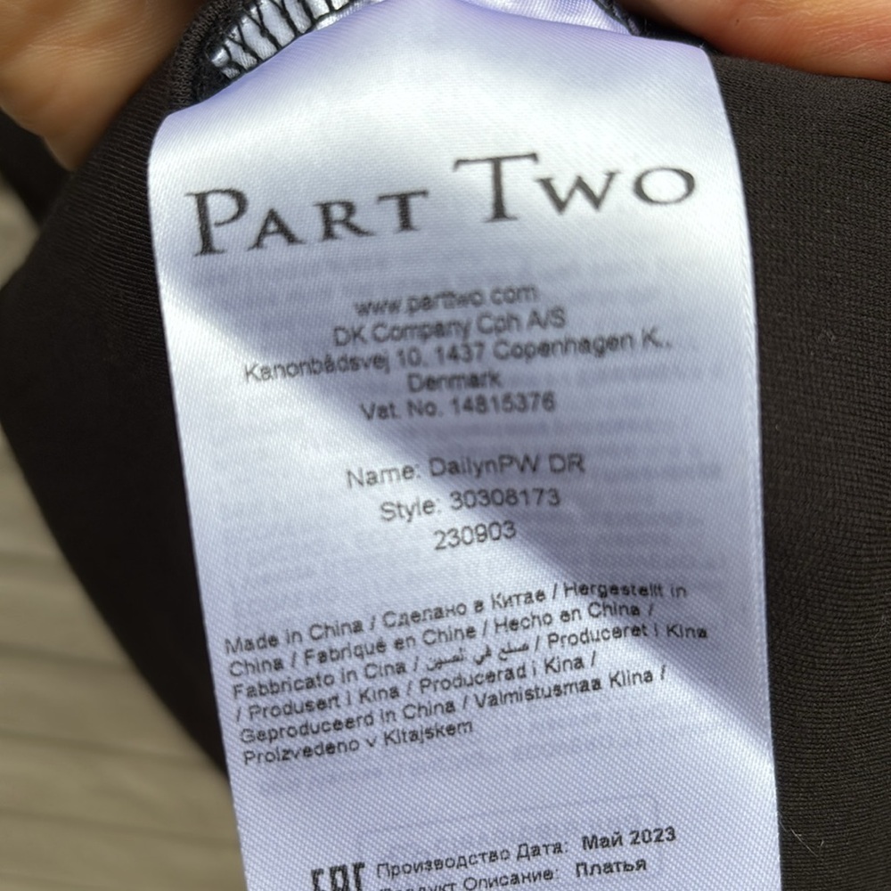 Part Two Dailyn Dress Black Classic Little Black Dress Sz 36 - Picture 9 of 10